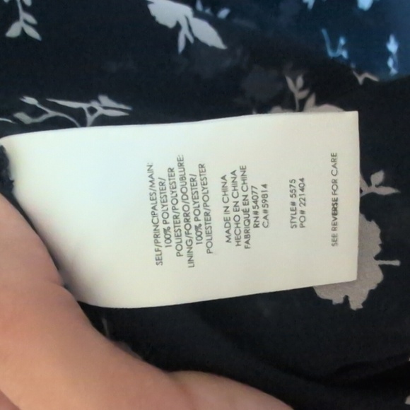 Cabi Size 14 Dream Dress Navy Floral Sheer With Slip - Picture 12 of 12